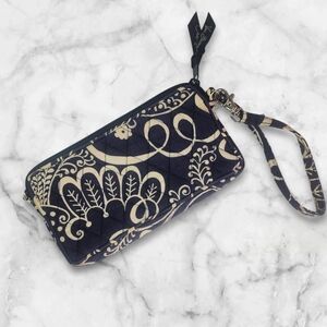 Vera Bradley Navy Blue & White Twirley Bird Wristlet Wallet